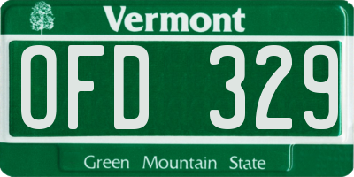 VT license plate OFD329