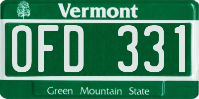 VT license plate OFD331