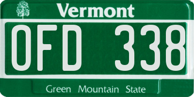 VT license plate OFD338