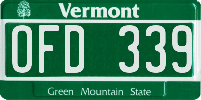 VT license plate OFD339