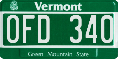 VT license plate OFD340