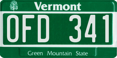 VT license plate OFD341