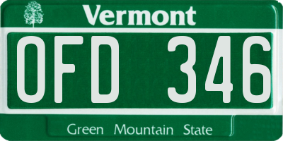 VT license plate OFD346