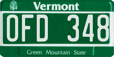 VT license plate OFD348