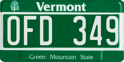 VT license plate OFD349