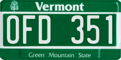 VT license plate OFD351