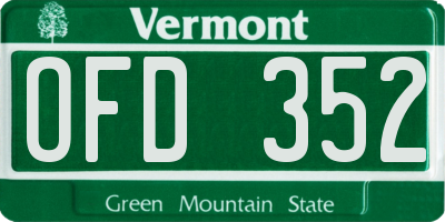 VT license plate OFD352