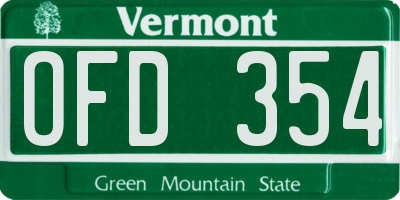 VT license plate OFD354