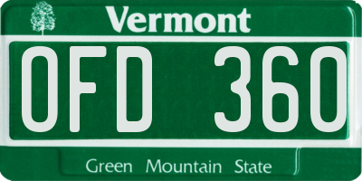 VT license plate OFD360