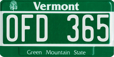 VT license plate OFD365
