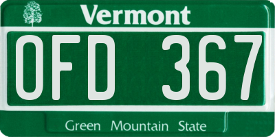 VT license plate OFD367