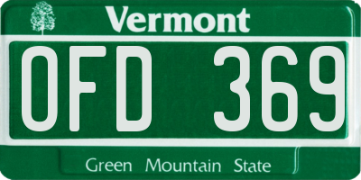 VT license plate OFD369