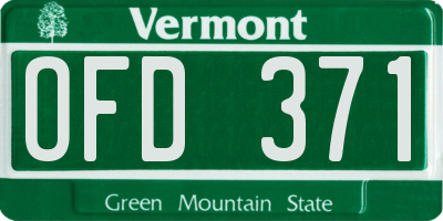 VT license plate OFD371