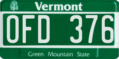 VT license plate OFD376