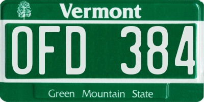 VT license plate OFD384
