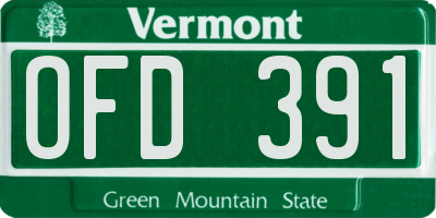 VT license plate OFD391