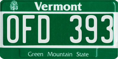 VT license plate OFD393