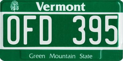 VT license plate OFD395
