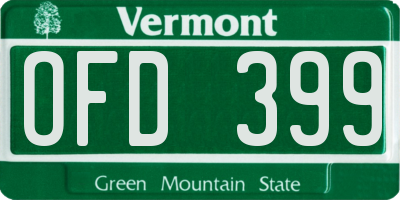 VT license plate OFD399