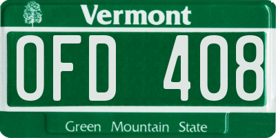 VT license plate OFD408
