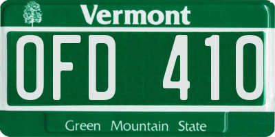 VT license plate OFD410