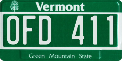 VT license plate OFD411