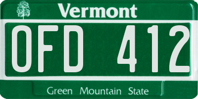 VT license plate OFD412
