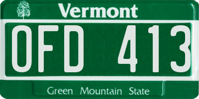 VT license plate OFD413