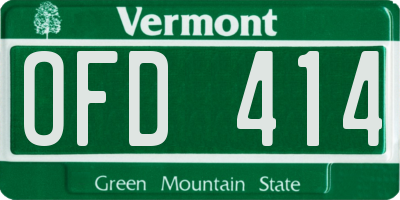 VT license plate OFD414