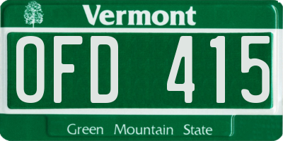 VT license plate OFD415