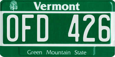 VT license plate OFD426