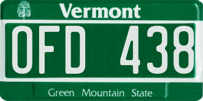 VT license plate OFD438