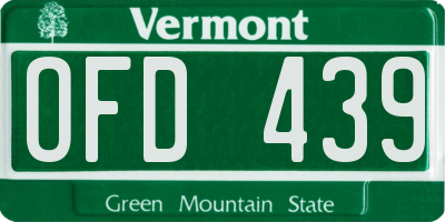 VT license plate OFD439