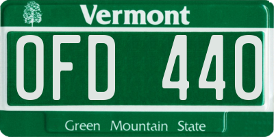 VT license plate OFD440