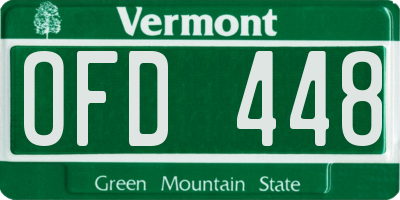 VT license plate OFD448