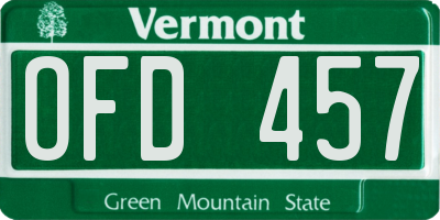 VT license plate OFD457