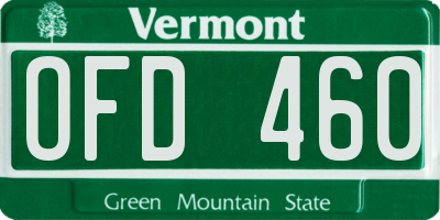 VT license plate OFD460