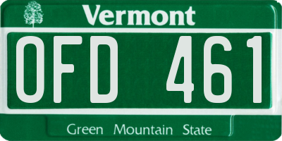 VT license plate OFD461