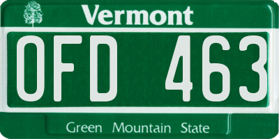 VT license plate OFD463