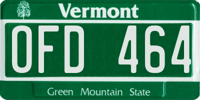 VT license plate OFD464
