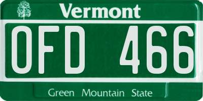 VT license plate OFD466
