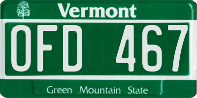 VT license plate OFD467