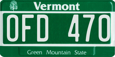 VT license plate OFD470