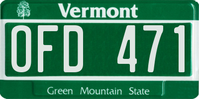 VT license plate OFD471