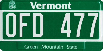 VT license plate OFD477