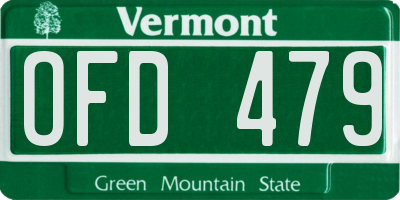 VT license plate OFD479