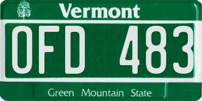 VT license plate OFD483