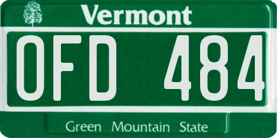 VT license plate OFD484