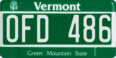 VT license plate OFD486