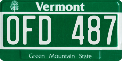 VT license plate OFD487